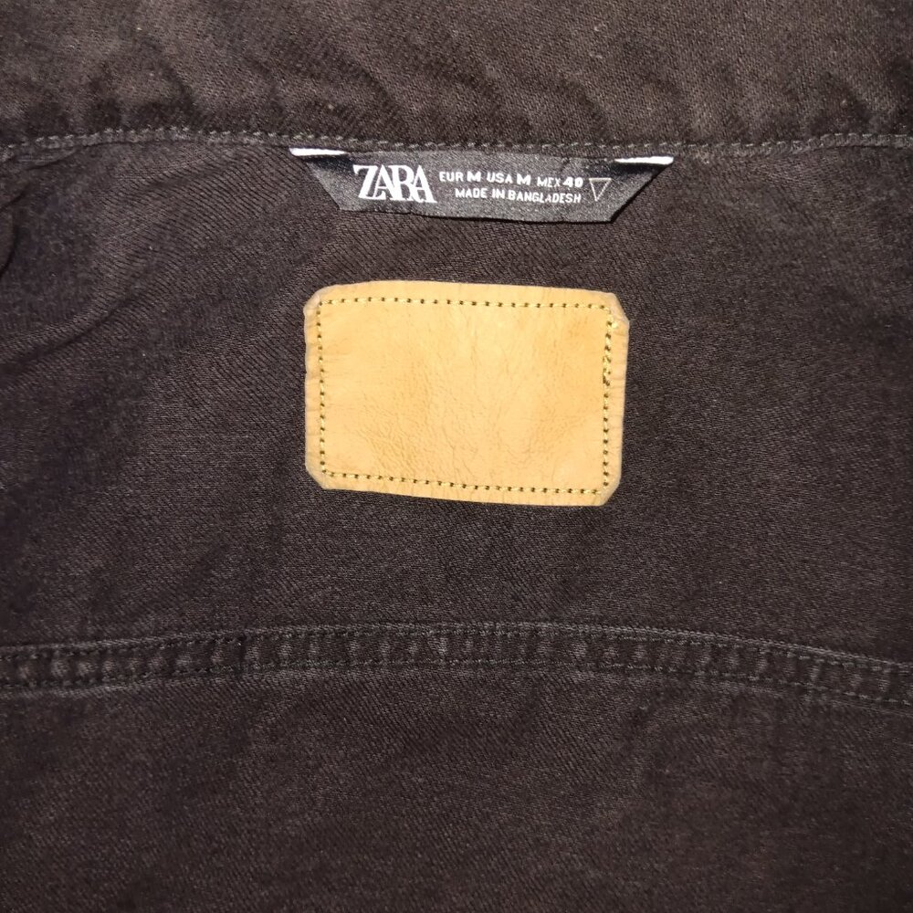 ZARA MEN'S BUTTON UP BLACK DENIM JACKET - Picture 3 of 11